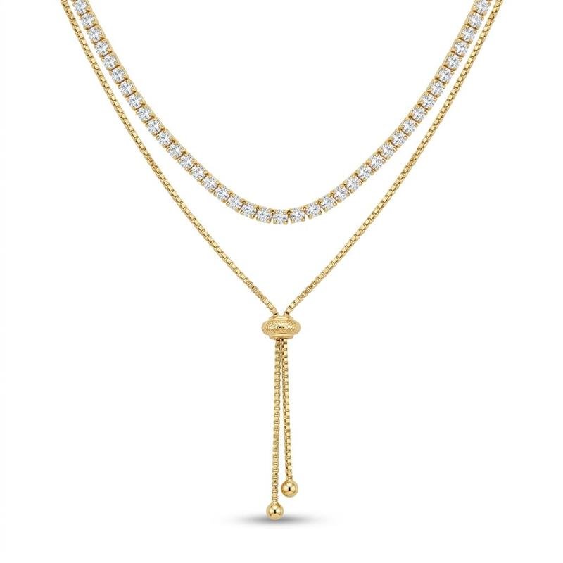 Gargantilha Dupla Banhado Ouro — ALUENA