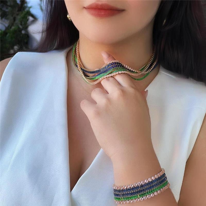 Choker Riviera 3mm Banhado Ouro — ALUENA