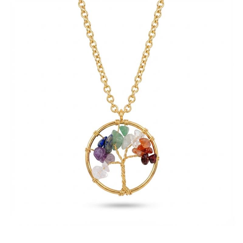 Gargantilha Árvore da Vida Banhado Ouro — ALUENA