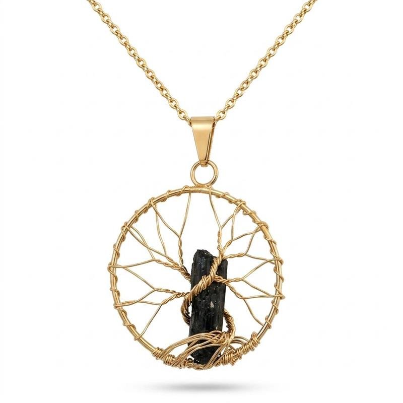 Gargantilha Árvore Banhado Ouro — ALUENA