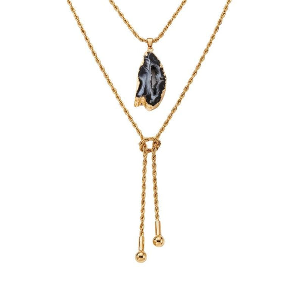 Gargantilha Ágata Banhado Ouro — ALUENA