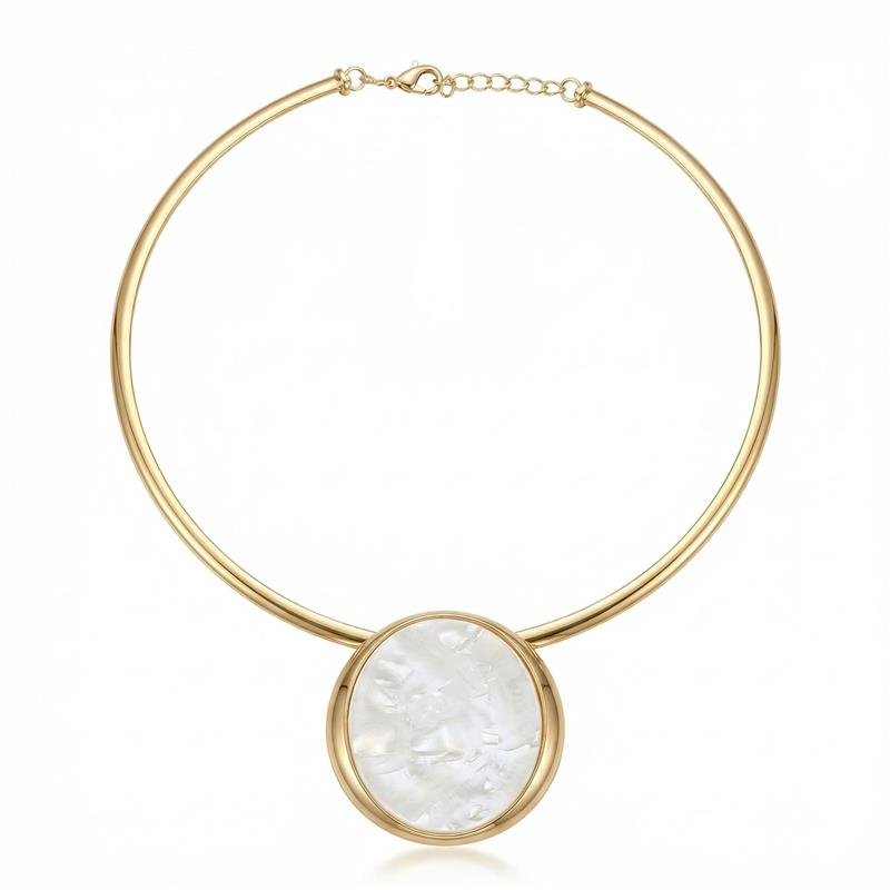 Gargantilha Aro Pendulo Banhado Ouro — ALUENA