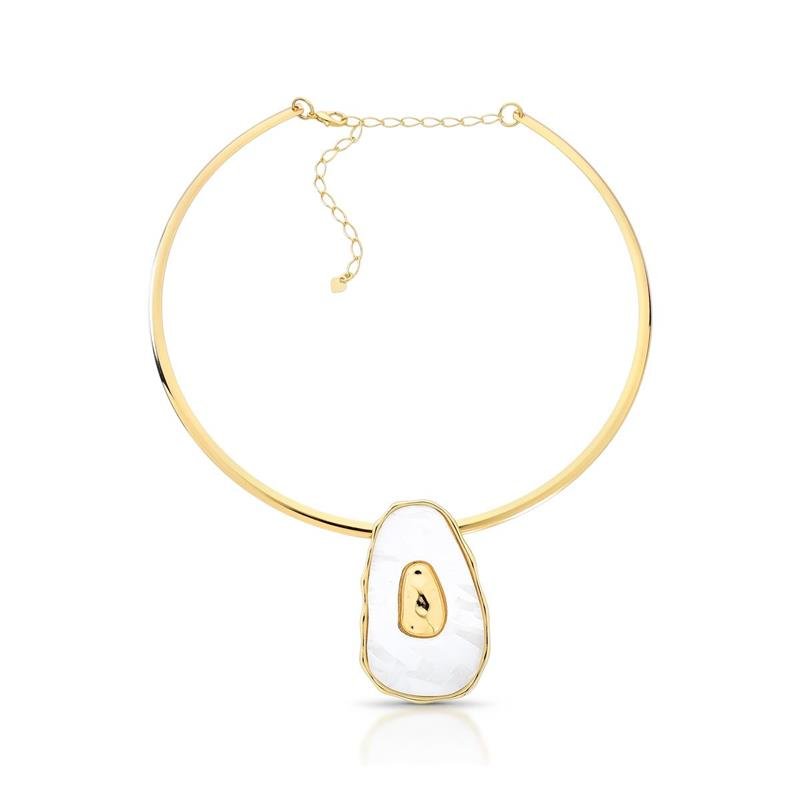 Gargantilha Aro Organico Banhado Ouro — ALUENA
