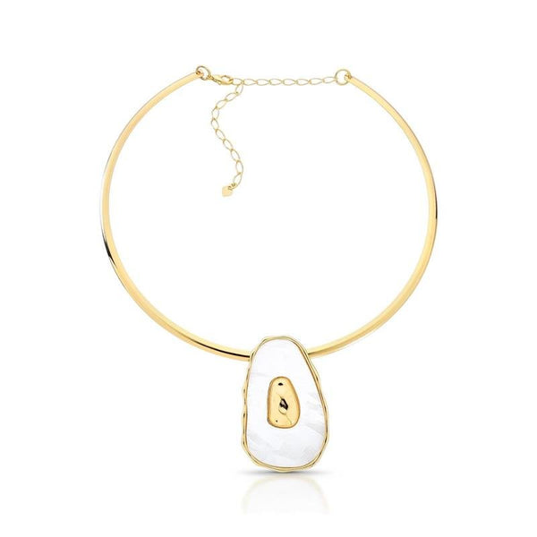 Gargantilha Aro Organico Banhado Ouro — ALUENA