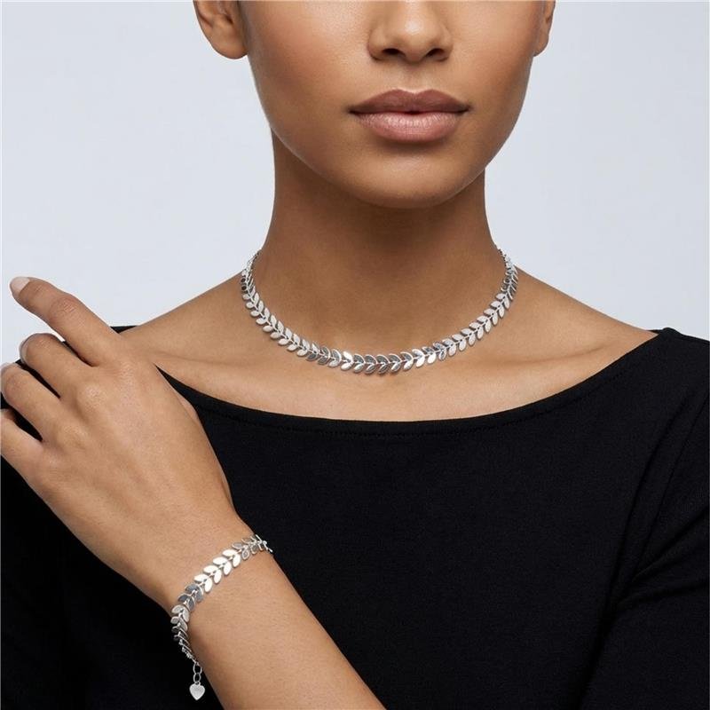 Choker Escamas Banhado Prata — ALUENA