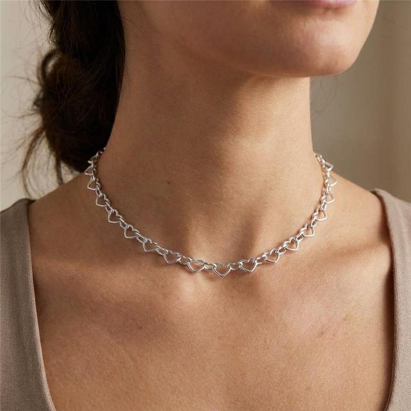 Choker Corações Banhado Prata 925 — ALUENA