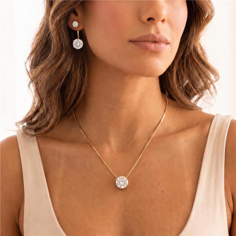 Gargantilha Ponto de Luz 12mm Banhado Ouro — ALUENA
