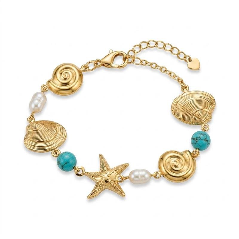 Pulseira Fundo do Mar Banhado Ouro — ALUENA