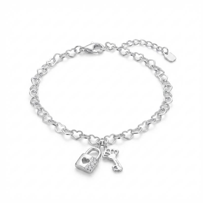 Pulseira Chave Banhado Prata — ALUENA