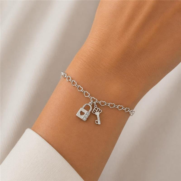 Pulseira Chave Banhado Prata — ALUENA