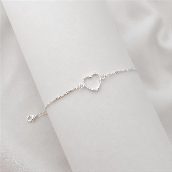 Pulseira Coraçãozinho Banhado Prata 925 — ALUENA