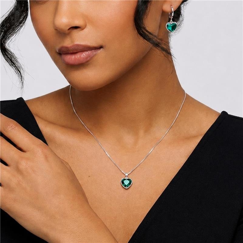 Conjunto Coração Banhado Prata 925 — ALUENA