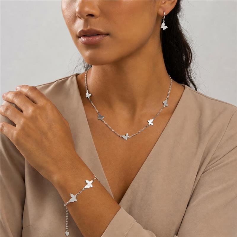 Conjunto Borboleta Banhado Prata 925 — ALUENA