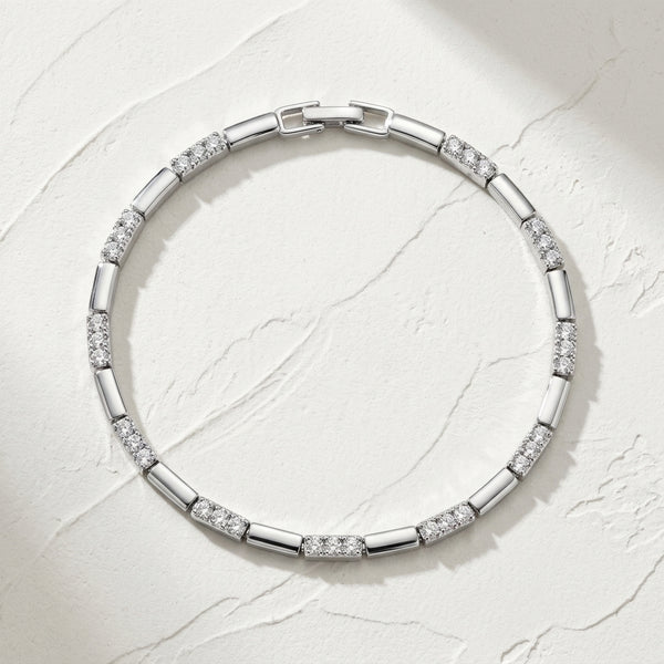 Pulseira Cravejada · Banhado a Ródio