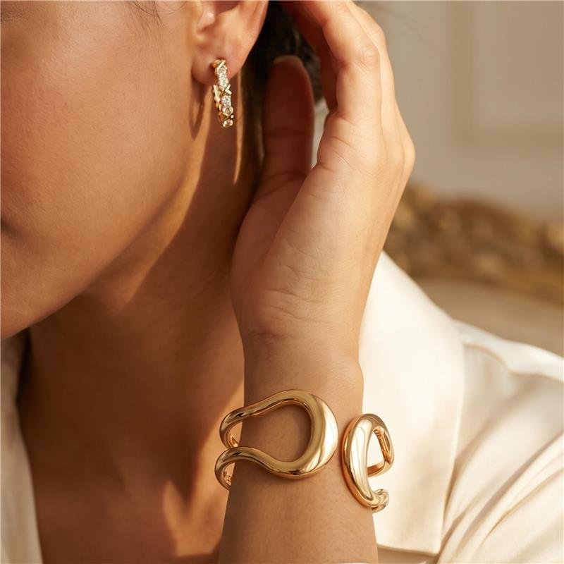 Bracelete Organico Banhado Ouro — ALUENA
