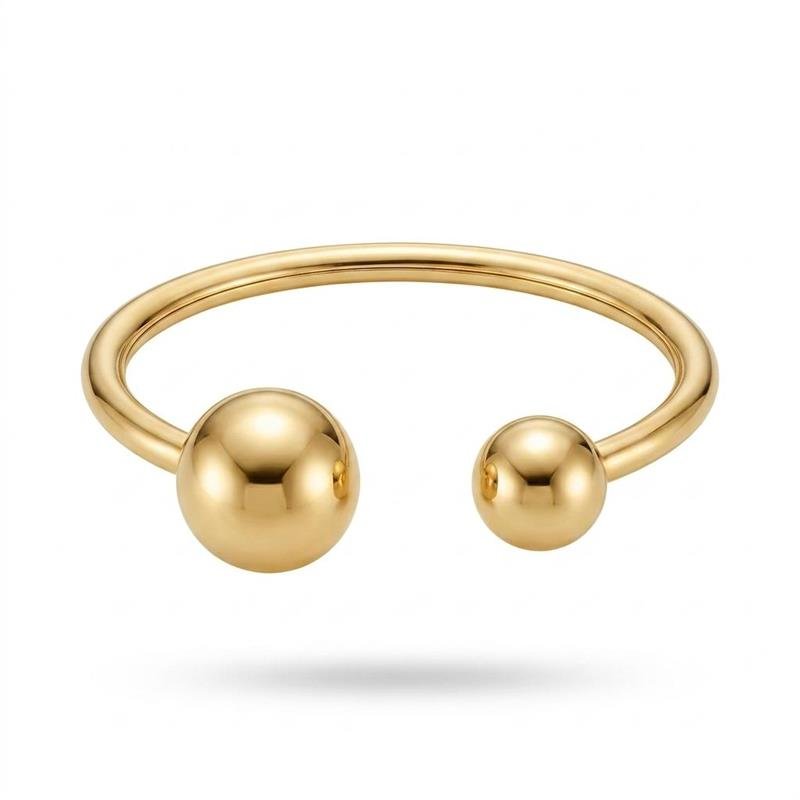 Bracelete Duo Esferas Banhado Ouro — ALUENA