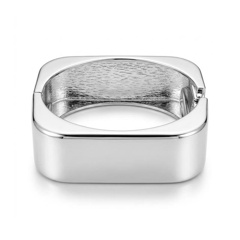 Bracelete Quadrado Banhado Ródio — ALUENA