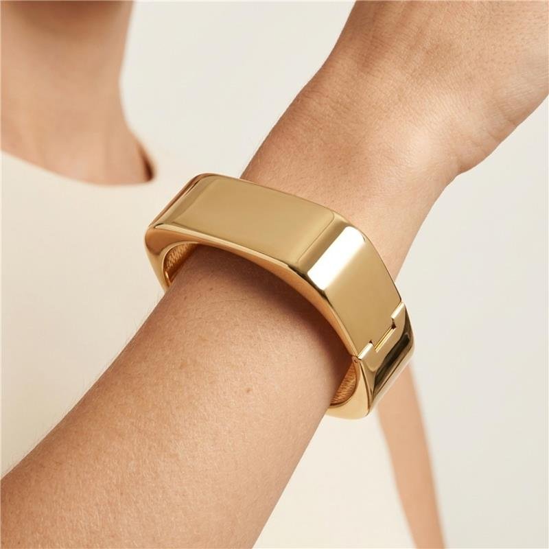 Bracelete Quadrado Banhado Ouro — ALUENA