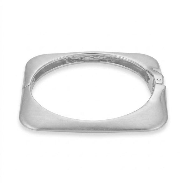 Bracelete Quadrado Fosco Banhado Prata — ALUENA