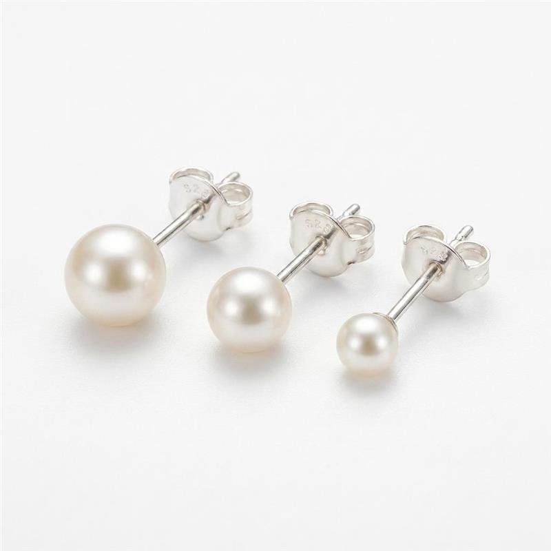 Brincos Trio Pérolas Banhado Prata 925 — ALUENA