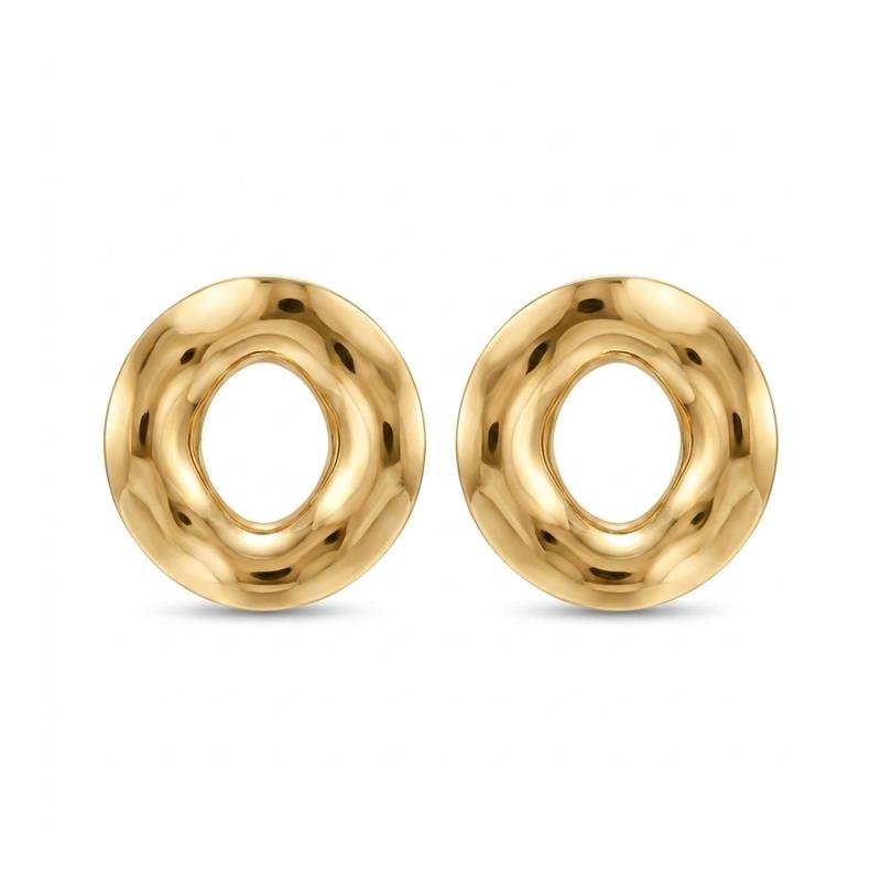 Brinco Chapa Redonda Banhado Ouro — ALUENA