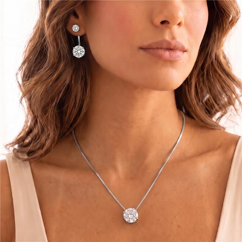 Brinco Zirconias Banhado Prata — ALUENA