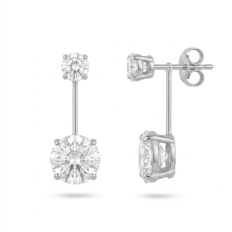 Brinco Zirconias Banhado Prata — ALUENA
