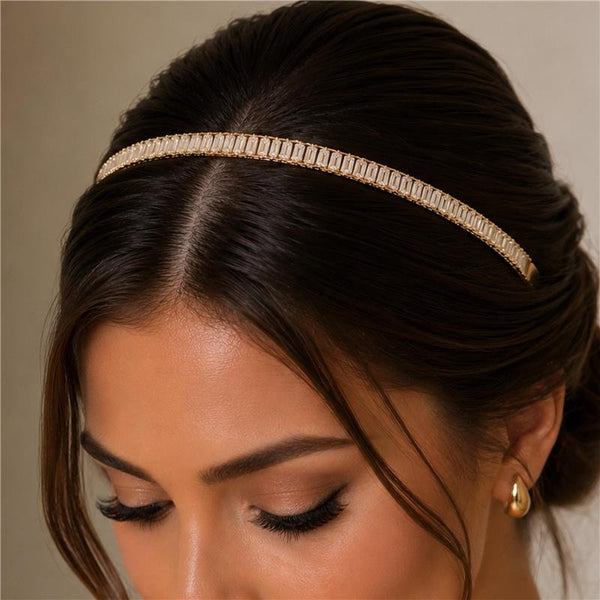Tiara Riviera Baguete Banhado Ouro — ALUENA