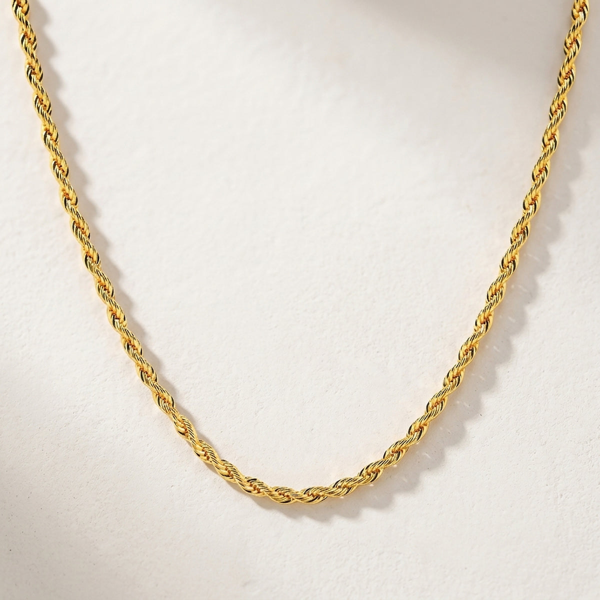 Colar Cordão Baiano 3mm · Banhado a Ouro