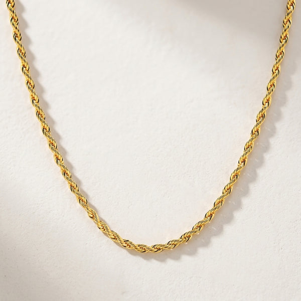Colar Cordão Baiano 3mm · Banhado a Ouro