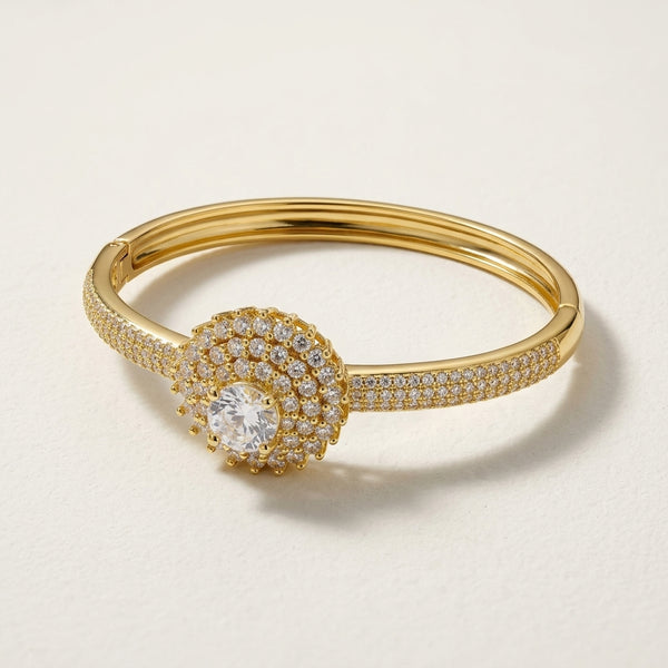 Bracelete Flor Cravejada · Banhado a Ouro